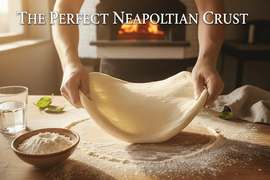 Hands expertly stretching Neapolitan pizza dough for the perfect crust — Neapolitan Pizza Dough Recipe: The Only Guide You'll Ever Need.